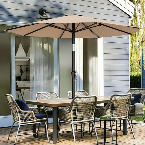 AreShark 9FT Outdoor Patio Umbrella with Tilt and Crank, Outdoor Table Umbrella with 8 Sturdy Ribs,UV Protection Waterproof for Garden, Deck, Backyard, Pool