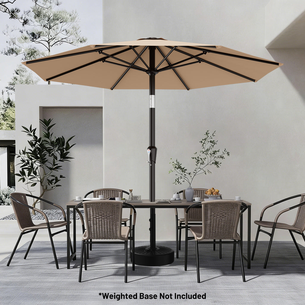 AreShark 9FT Outdoor Patio Umbrella with Tilt and Crank, Outdoor Table Umbrella with 8 Sturdy Ribs,UV Protection Waterproof for Garden, Deck, Backyard, Pool