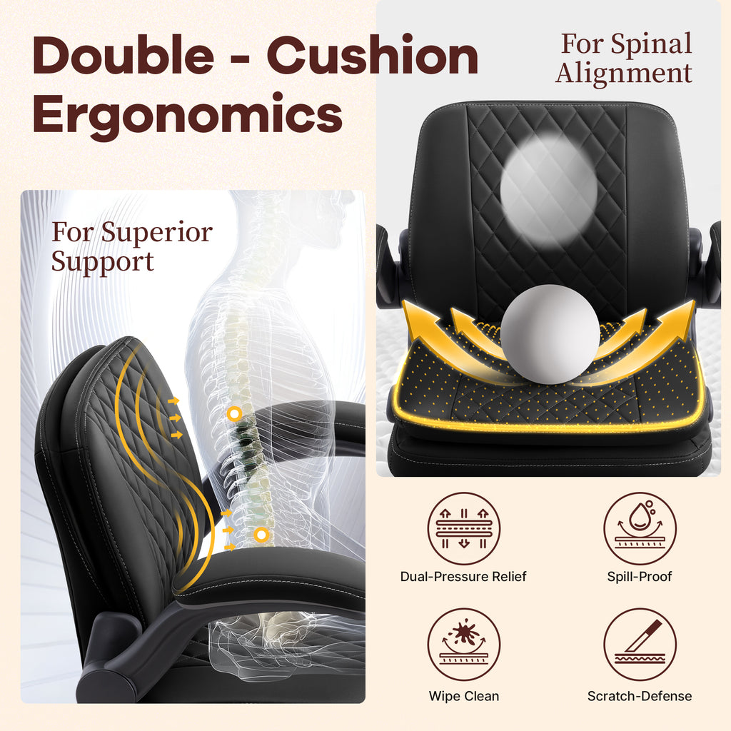 Cross Legged Office Chair,ADHD Criss Cross Desk Chair with Wheels & Stretchable Rotating Footrest,Height Adjustable Wide Yoga Kneeling Meditation Chair with Flip-up Armrests Back Support
