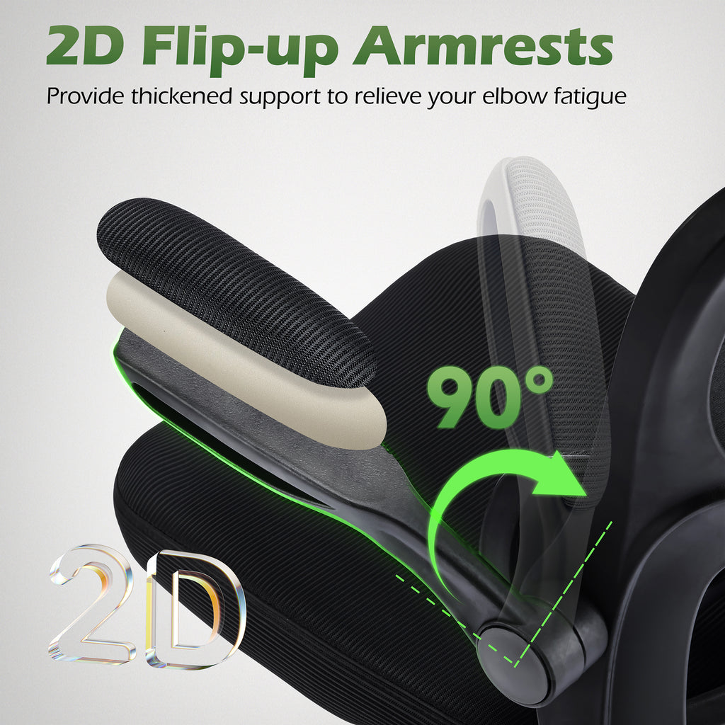 AreShark Office Chair Ergonomic Desk Chairs with Adjustable Lumbar Support& Headrest Hanger, High Back Breathable Mesh Chair with Wheels, Rolling Swivel Comfy Task Computer Chair  for Home Work Gaming