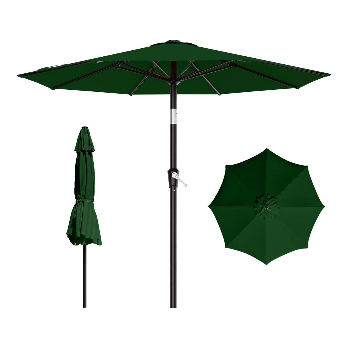 AreShark 9FT Outdoor Patio Umbrella with Tilt and Crank, Outdoor Table Umbrella with 8 Sturdy Ribs,UV Protection Waterproof for Garden, Deck, Backyard, Pool
