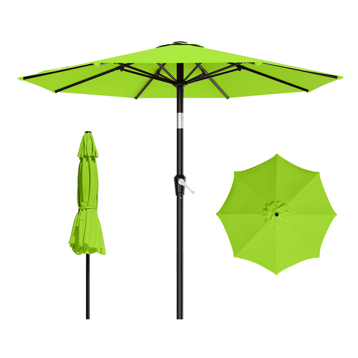AreShark 9FT Outdoor Patio Umbrella with Tilt and Crank, Outdoor Table Umbrella with 8 Sturdy Ribs,UV Protection Waterproof for Garden, Deck, Backyard, Pool