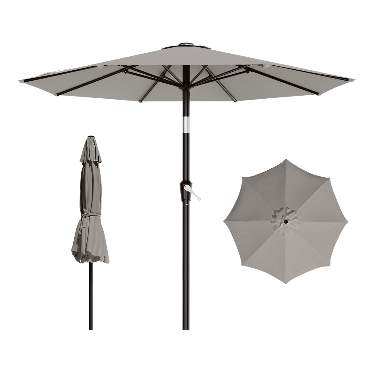 AreShark 9FT Outdoor Patio Umbrella with Tilt and Crank, Outdoor Table Umbrella with 8 Sturdy Ribs,UV Protection Waterproof for Garden, Deck, Backyard, Pool