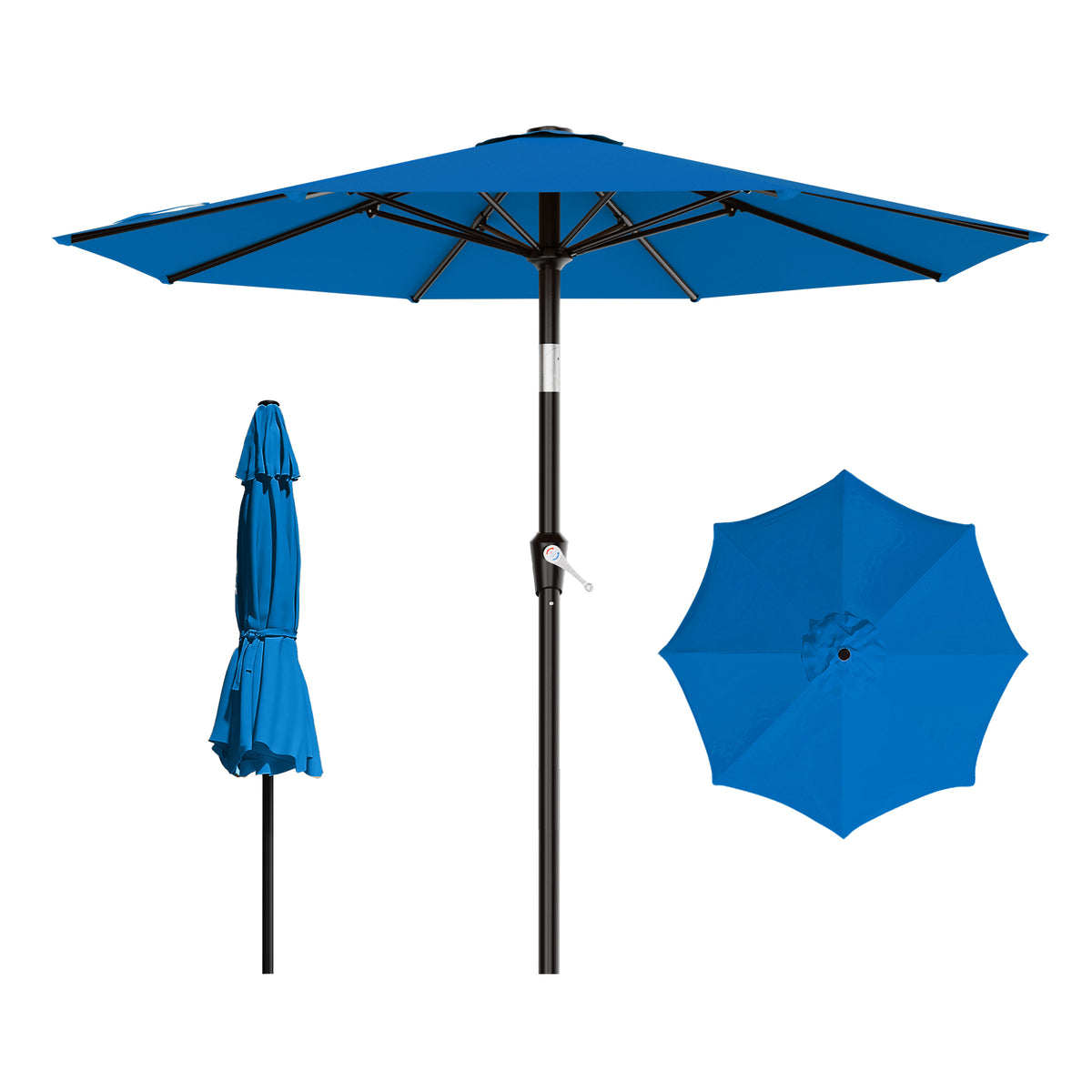 AreShark 9FT Outdoor Patio Umbrella with Tilt and Crank, Outdoor Table Umbrella with 8 Sturdy Ribs,UV Protection Waterproof for Garden, Deck, Backyard, Pool