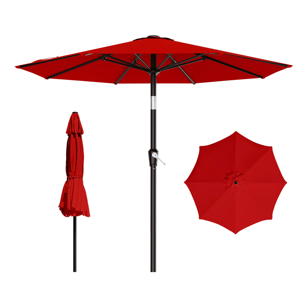 AreShark 9FT Outdoor Patio Umbrella with Tilt and Crank, Outdoor Table Umbrella with 8 Sturdy Ribs,UV Protection Waterproof for Garden, Deck, Backyard, Pool