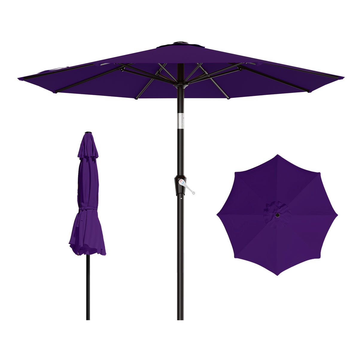 AreShark 9FT Outdoor Patio Umbrella with Tilt and Crank, Outdoor Table Umbrella with 8 Sturdy Ribs,UV Protection Waterproof for Garden, Deck, Backyard, Pool