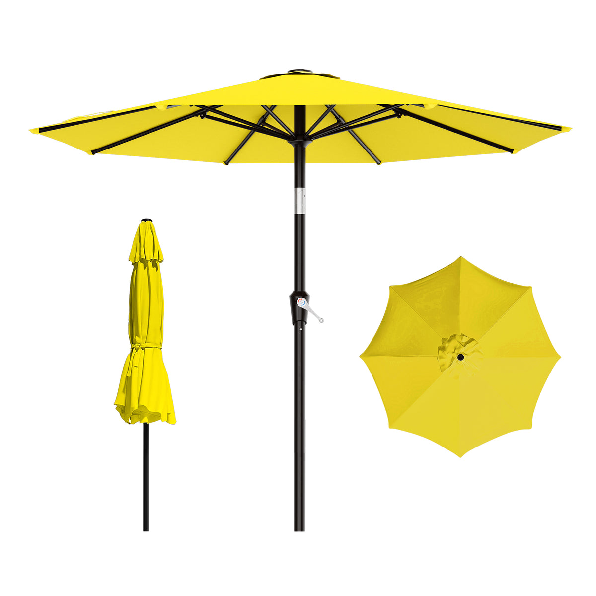 AreShark 9FT Outdoor Patio Umbrella with Tilt and Crank, Outdoor Table Umbrella with 8 Sturdy Ribs,UV Protection Waterproof for Garden, Deck, Backyard, Pool
